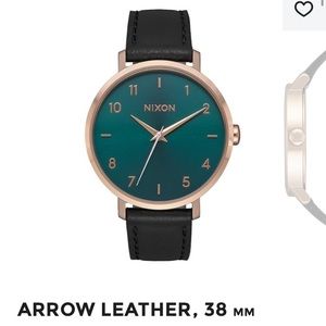 ARROW LEATHER 38 MM ROSE GOLD / EMERALD